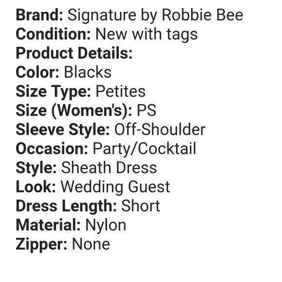 NWT SIGNATURE ROBBIE Bee Sheath dress lace sleeves NYLON SPANDEX FORMAL PS - Picture 3 of 7